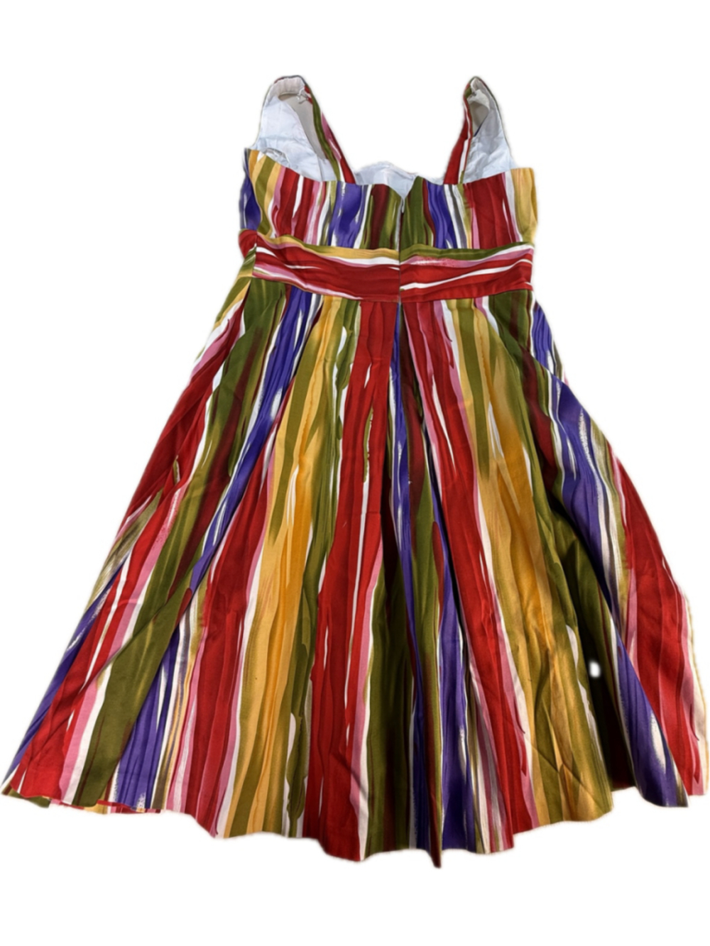 Calvin Klein Fit Flare Dress Multicolor Striped Sleeveless Midi